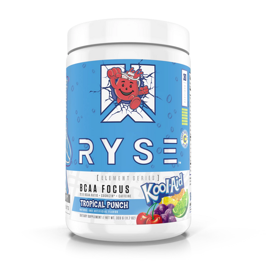 RYSE Supplements Element Series, BCAA Focus Intra Post Workout Powder, KOOL-AID Tropical Red, 30 Servings