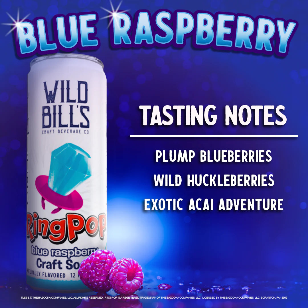 Wild Bill's RING POP BLUE RASPBERRY 12-PACK - Limited Edition