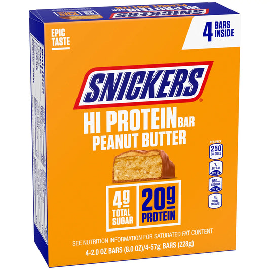 SNICKERS HI PROTEIN BAR PEANUT BUTTER 4 Count