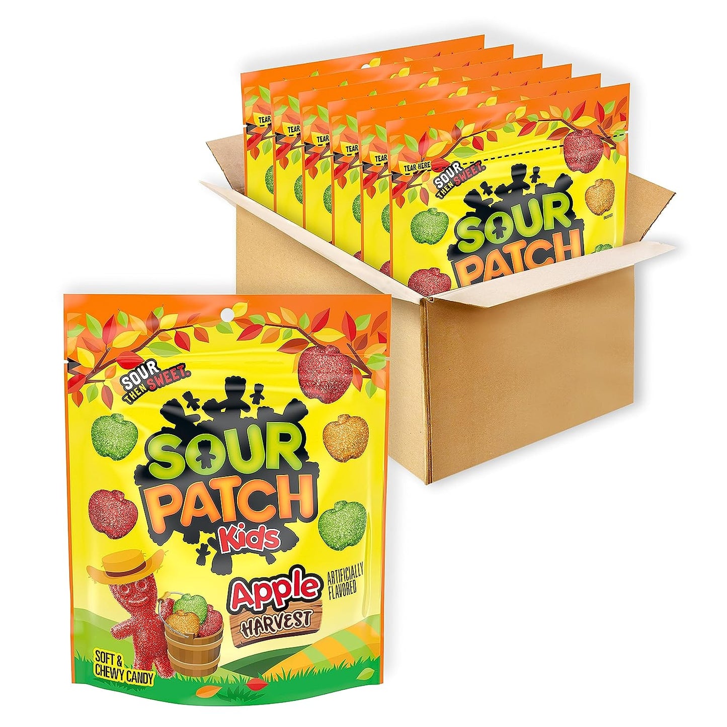 SOUR PATCH KIDS Apple Harvest , 10 oz Resealable Bag - LIMITED EDITION - Halloween Candy 2024