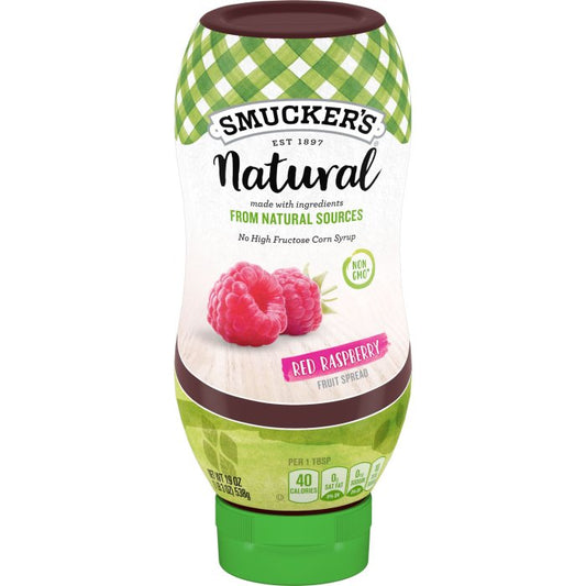 Smucker's Natural Red Raspberry Squeezable Fruit Spread, 19 Ounces