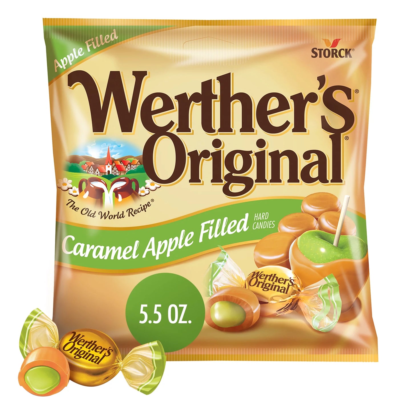Werther's Original Halloween Caramel Apple Filled Hard Candies - 5.5oz