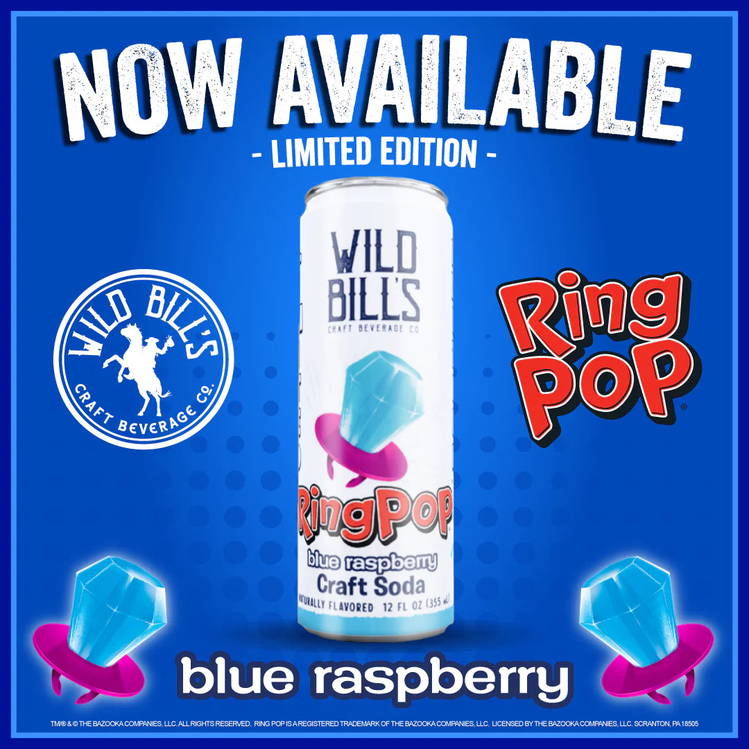 Wild Bill's RING POP BLUE RASPBERRY 12-PACK - Limited Edition