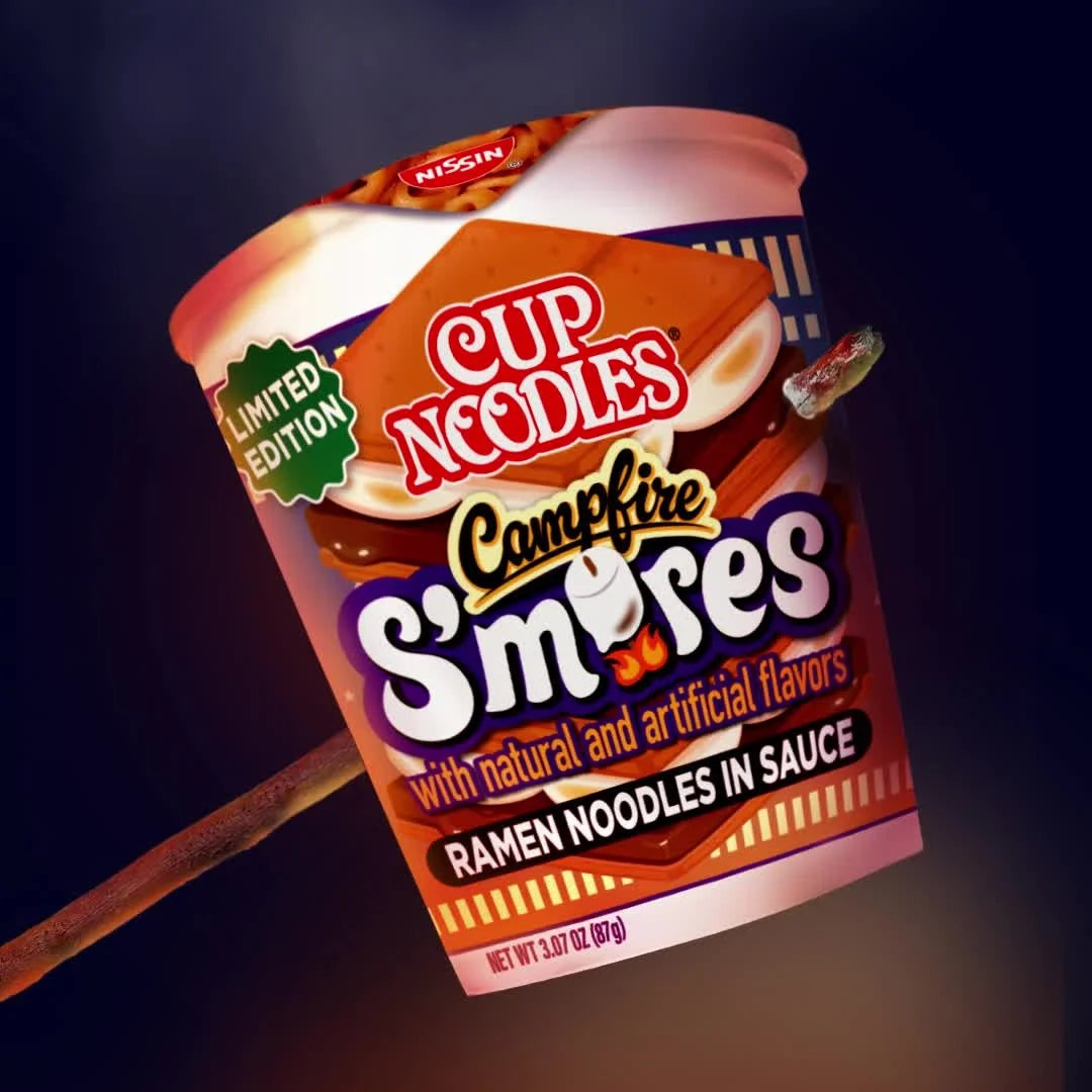 Nissin Cup Noodles - Campfire S’mores Ramen - Limited Edition - Microwaveable Cup