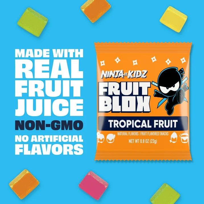 FruitBlox Ninja Kidz Tropical Fruit Snacks, 22 Count