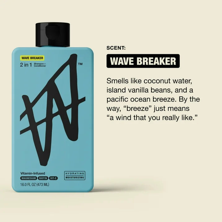 W by Jake Paul Hydrating 2in1 Shampoo & Conditioner for All Hair Types - Wave Breaker 16 fl oz