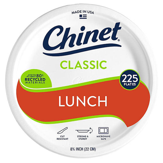 Chinet Classic Lunch Paper Plate, 8.75" (225 count)