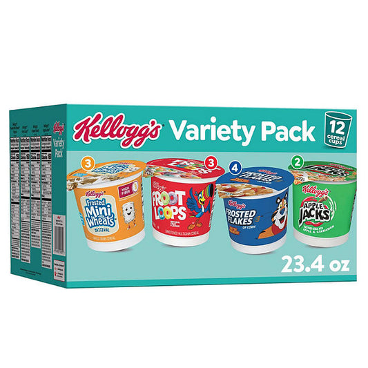 Kellogg's Variety Pack Bowl Cups - 23.4 oz - 12 pack