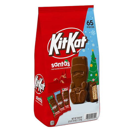 KIT KAT Christmas Milk Chocolate Wafer Santas Candy, 65 pcs. - Limited Edition