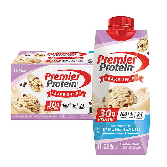 Premier Protein 30g High Protein Shake, Cookie Dough, 11oz., 15 pack