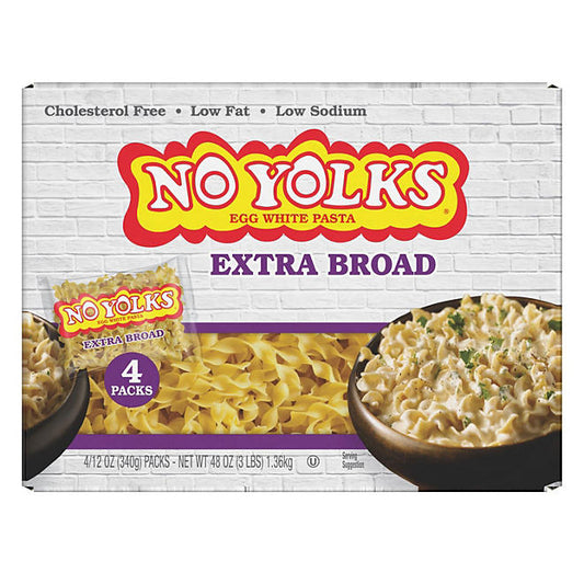 No Yolks Egg White Pasta, Extra Broad (48 oz.) 3 Lbs