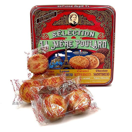 La Mère Poulard French Butter Cookies, 4 Flavors, 26.45 oz. (Made in France)