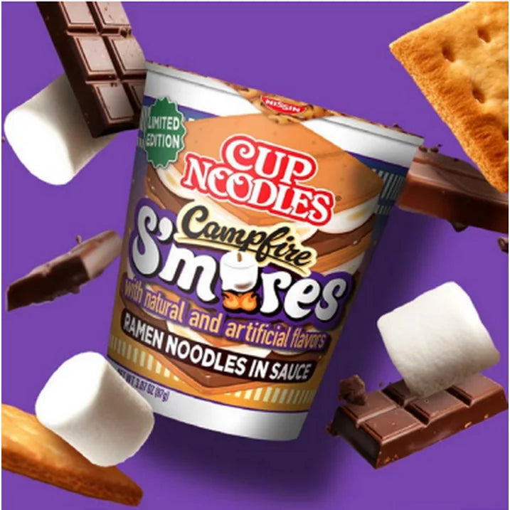 Nissin Cup Noodles - Campfire S’mores Ramen - Limited Edition - Microwaveable Cup