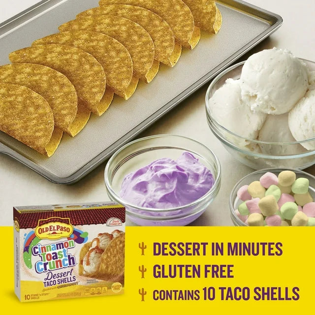 Old El Paso Stand N Stuff Cinnamon Toast Crunch Dessert Taco Shells, 10 Count