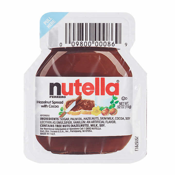 Nutella Hazelnut Spread with Cocoa Mini Cups, 0.52 oz, 120-Count
