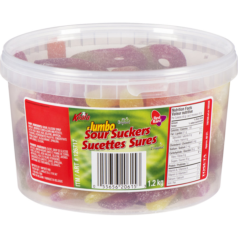 Koala Jumbo Sour Keys Suckers Tub - 60 CT - 1.2 KG