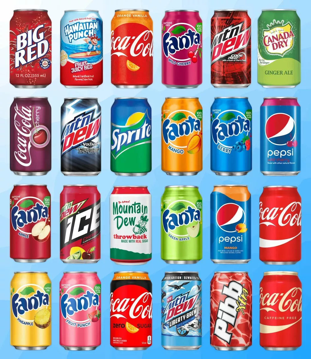 Wholesale American Soda-  Half Pallet - 110 Cases - 12 Pack Soda Cans - 1320 Cans (Pallet Shipping Fee Extra)  DOES NOT INCLUDE SHIPPING