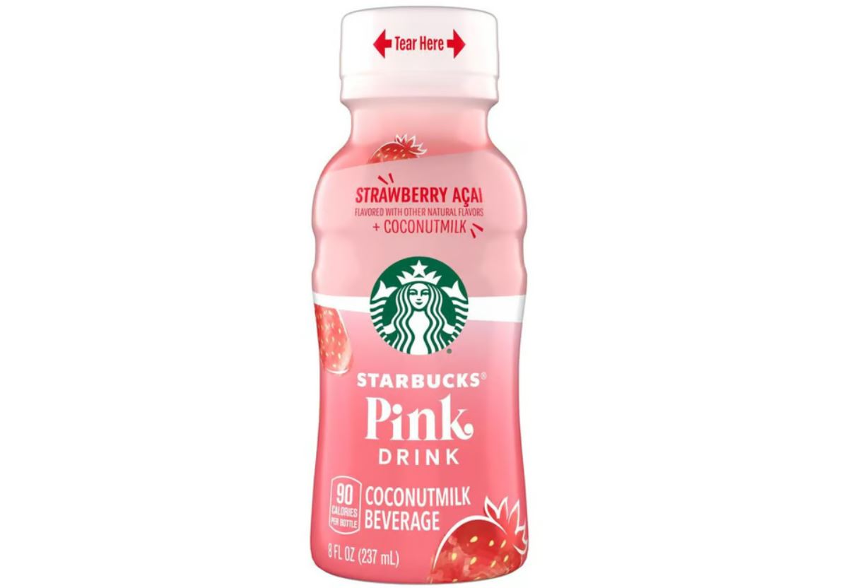 Starbucks Pink Drink, Strawberry Acai with Coconut Milk Bottles