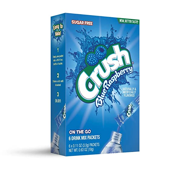 Crush - Powder Drink Mix - Sugar Free & Delicious (12 Pack 72 Sticks) Wholesale 7 Flavours - Wholesale