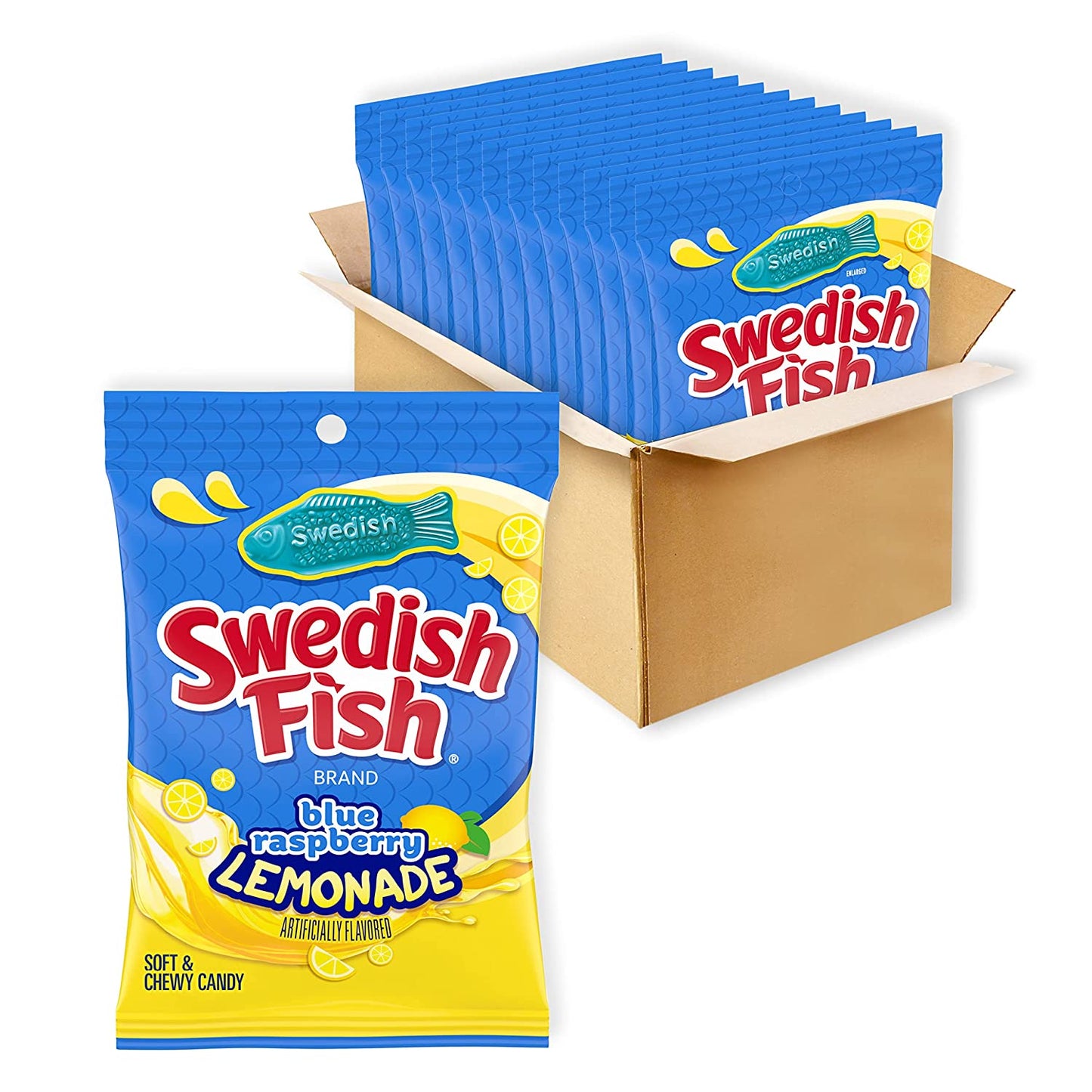 SWEDISH FISH Blue Raspberry Lemonade Soft & Chewy Candy