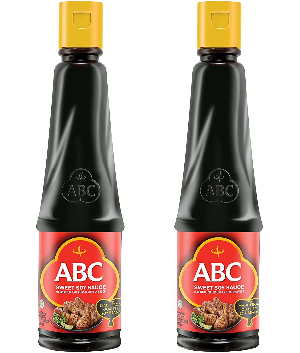 ABC Sweet Soy Sauce, Marinade Dip Stir BBQ, Plant-based Vegan Black Dark Soy, Kecap Manis, 20.3 Fl Oz (Pack of 2)