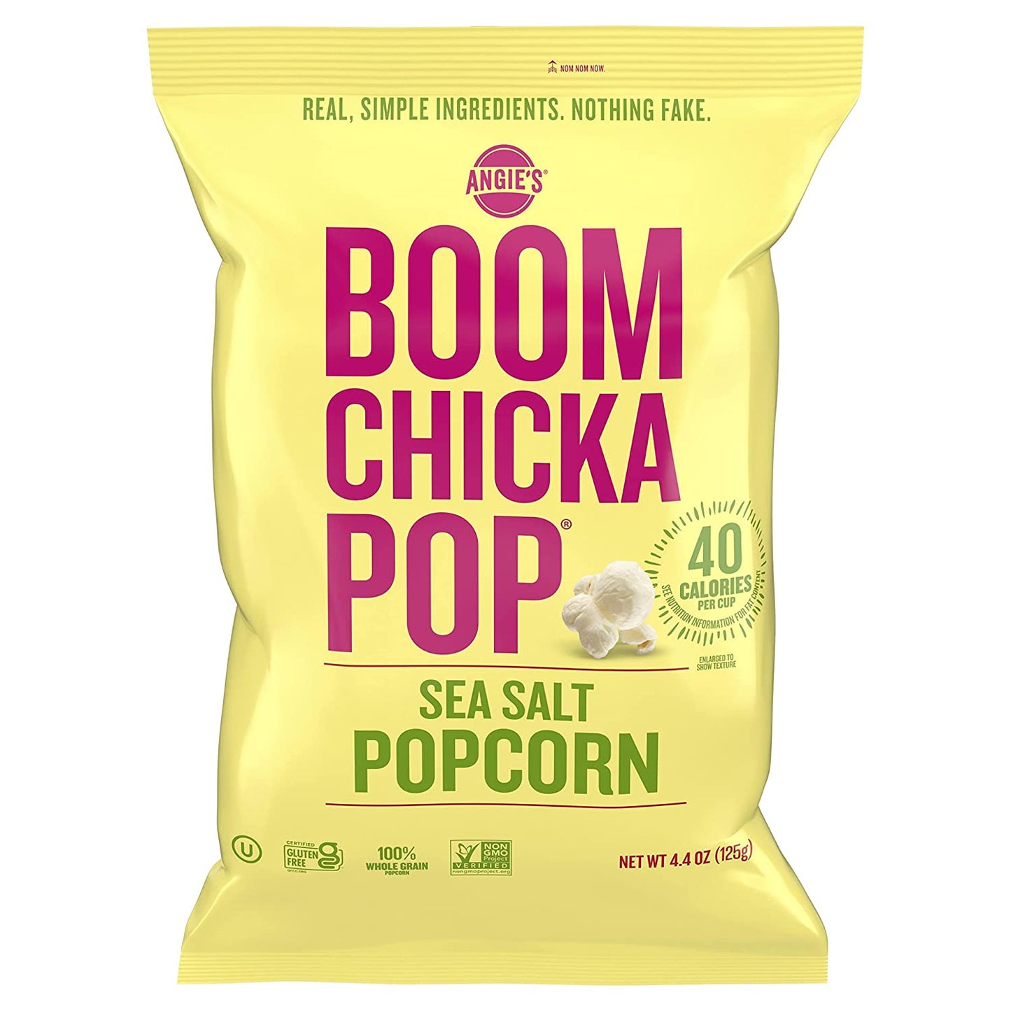 Angie's BOOMCHICKAPOP Sea Salt Popcorn, 4.4 oz. (Pack of 4)
