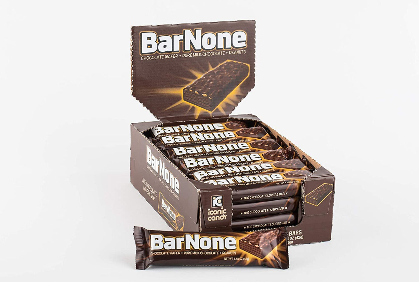 BarNone Chocolate Bar | Chocolate Wafer – Pure Milk Chocolate - Peanuts | A Chocolate Lover’s Candy Bar | BarNone Chocolate Bar - 24 Count