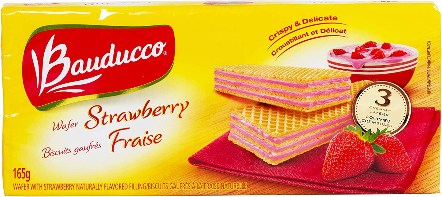 Bauducco Strawberry Wafers, 165 Grams