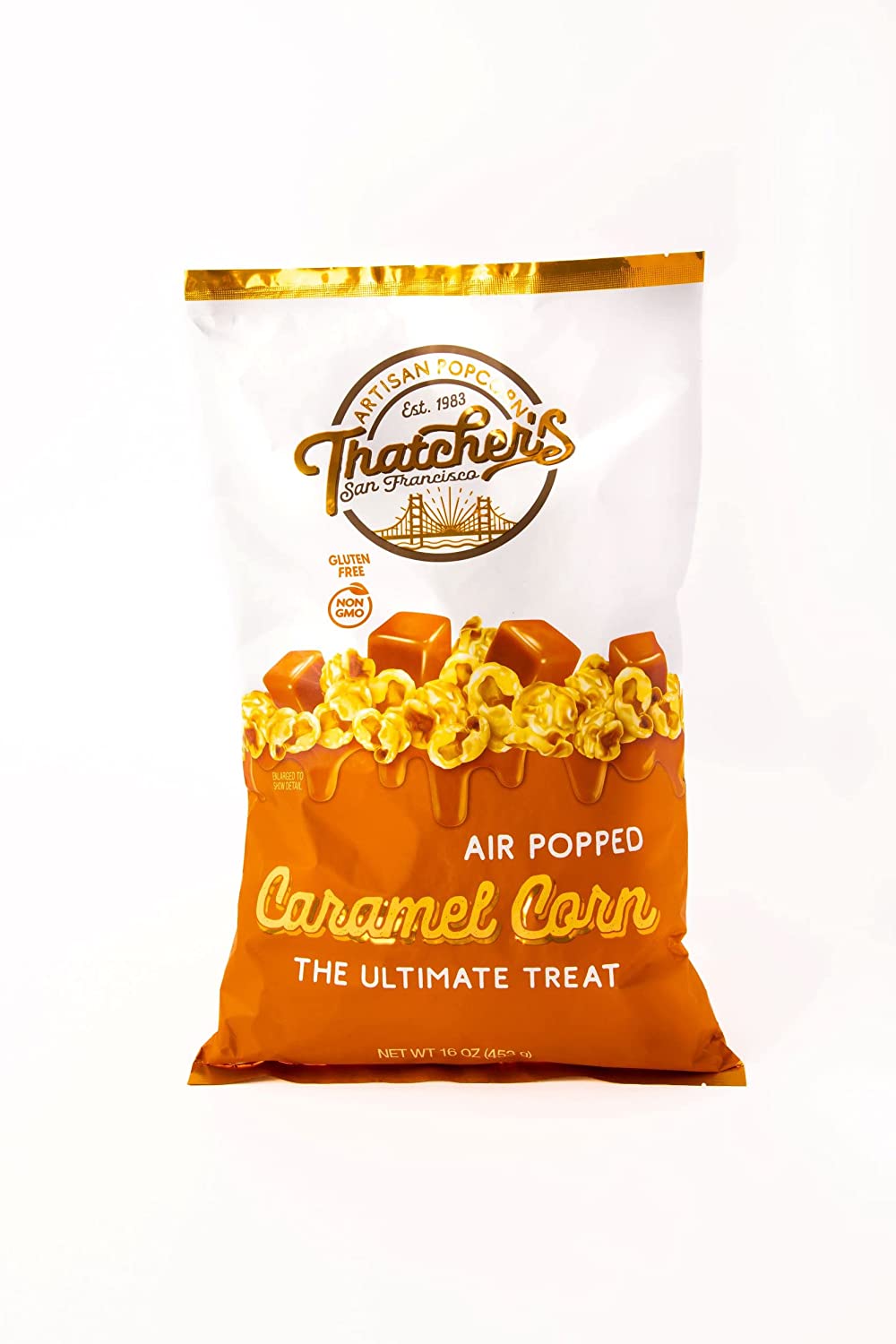 CARAMEL CORN LARGE POUCH GOURMET POPCORN 160Z (Pack of 6)