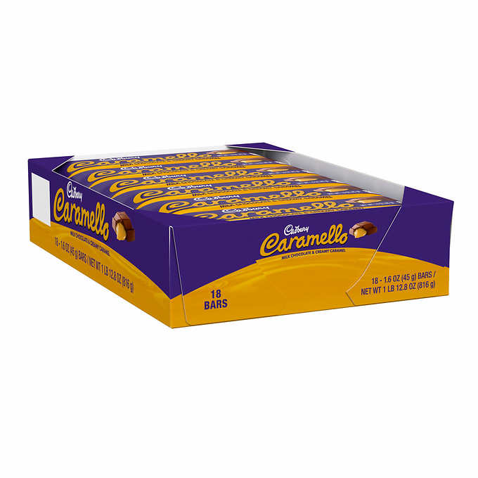 Cadbury Caramello Milk Chocolate and Creamy Caramel, 1.6 oz, 18-count
