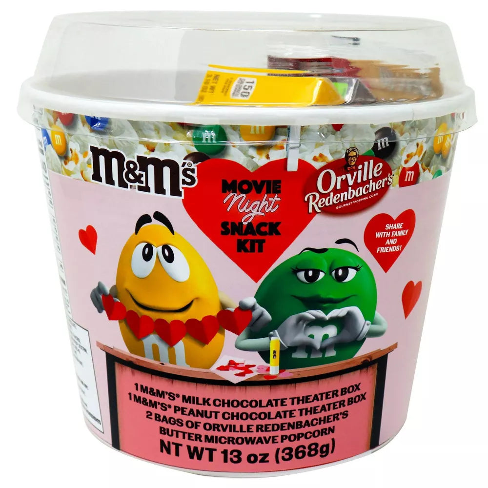 Candyrific Valentine's M&M's Movie Popcorn Bucket Variety Pack - 13oz