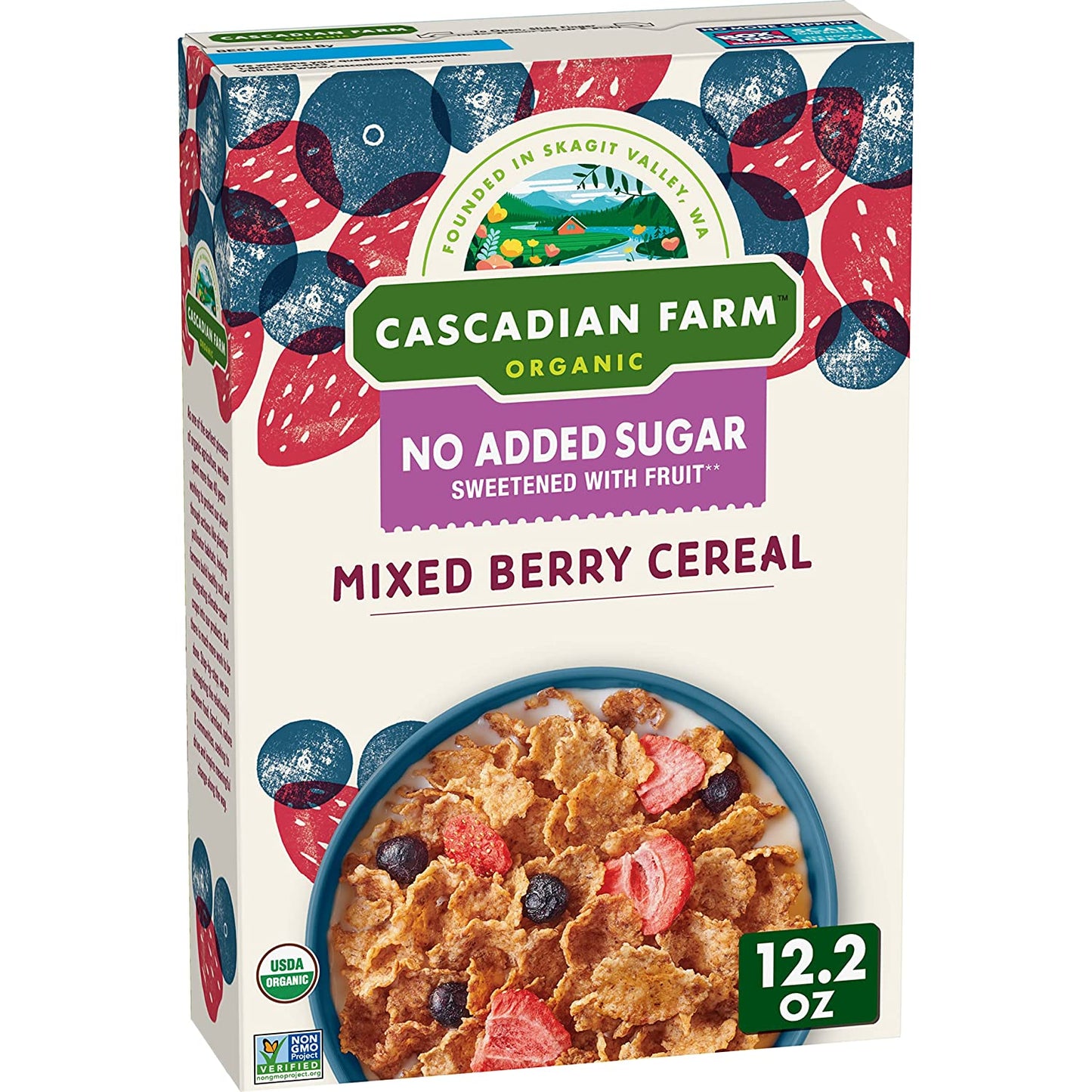 Cascadian Farm Organic Mixed Berry Cereal, No Added Sugar, 12.2 oz