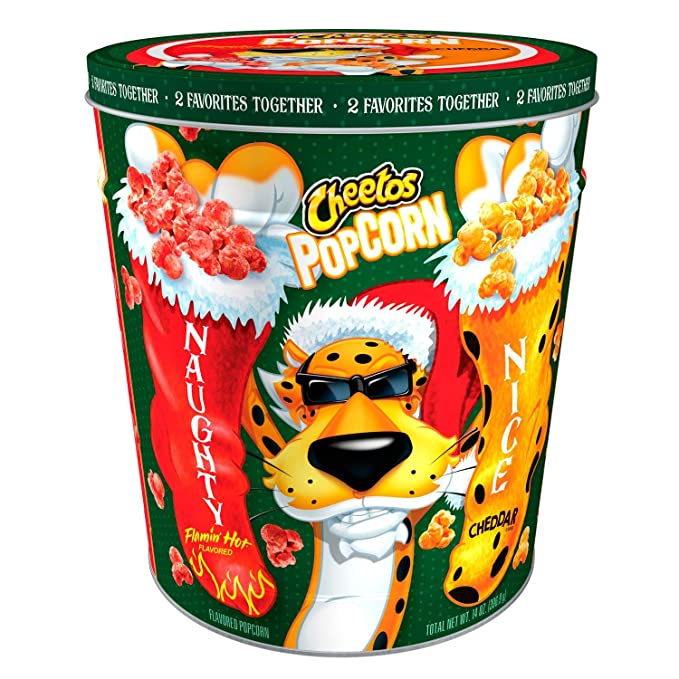 Cheetos Popcorn Limited Edition Holiday Tin, Cheddar & Flamin' Hot, 14oz Tin