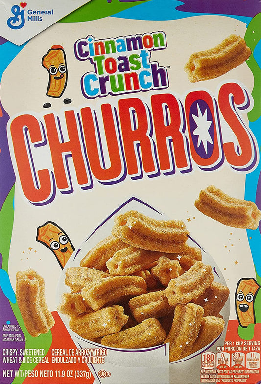 Churros Cinnamon Toast Crunch Breakfast Cereal, 11.9 OZ Cereal Box