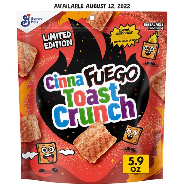 CinnaFuego Toast Crunch Cereal Snack, Resealable Pouch, 5.9oz - LIMITED EDITION