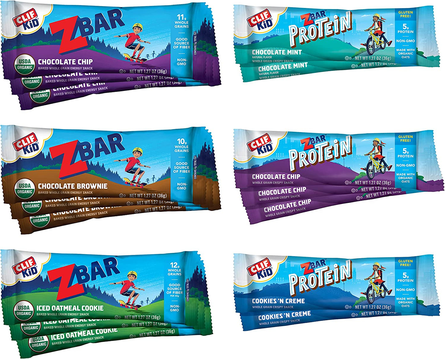Clif Kid - Organic Granola Bars – Variety Pack - Organic - Non-GMO - Lunch Box Snacks (1.27 Ounce Energy Bars, 16 Count) Assortment May Vary