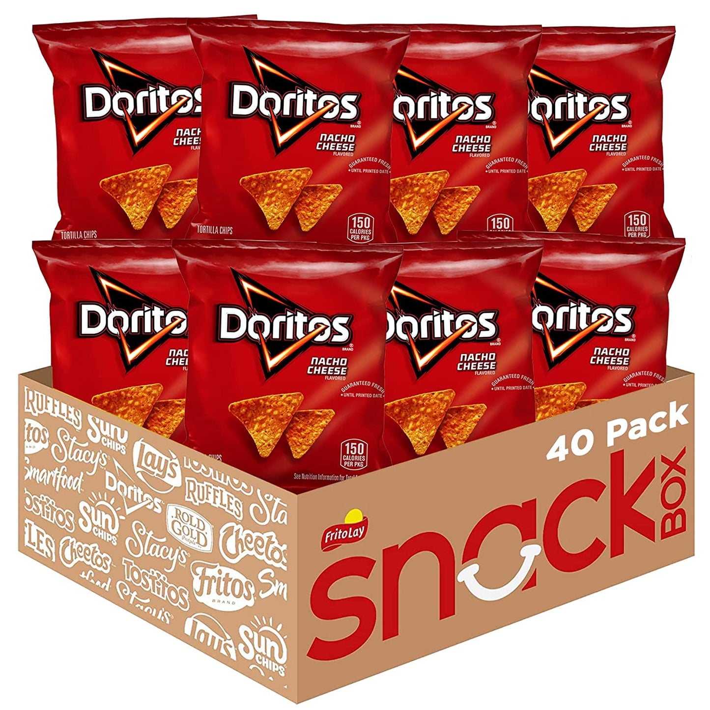 Doritos Nacho Cheese Flavored Tortilla Chips, 1 oz (Pack of 40)