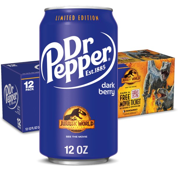 Dr Pepper Dark Berry Soda - Limited Edition - Jurassic Park - OOS
