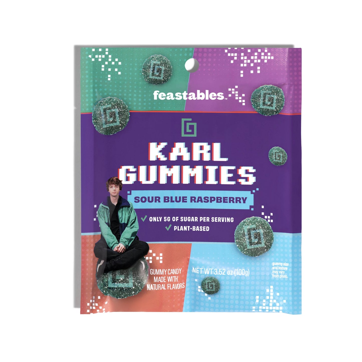 MR BEAST ! Feastables Karl Gummies Candy Sour Blue Raspberry