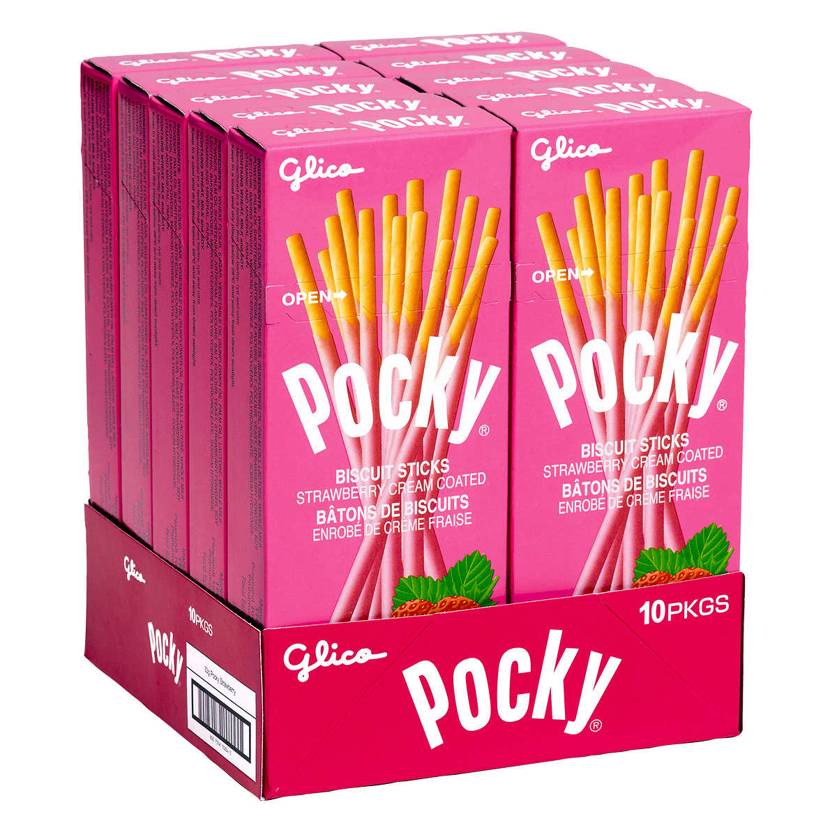 Glico Pocky Strawberry, 10 × 33 g (1.1 oz) Wholesale