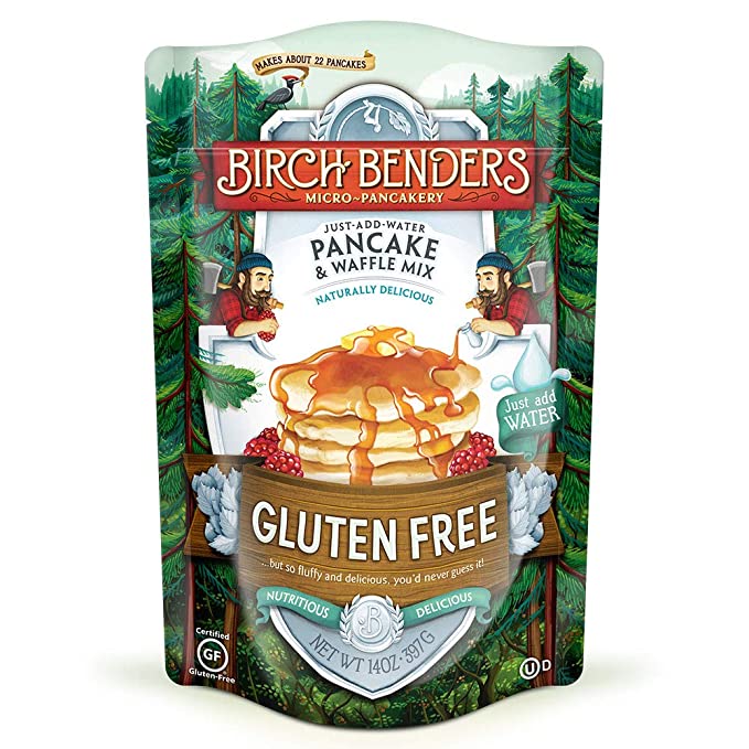 Gluten-Free Pancake and Waffle Mix by Birch Benders, Made with Brown Rice Flour, Potato, Cassava, Almond, and Cane Sugar, Family Pack, Just Add Water, 14 Ounce (1-pack)