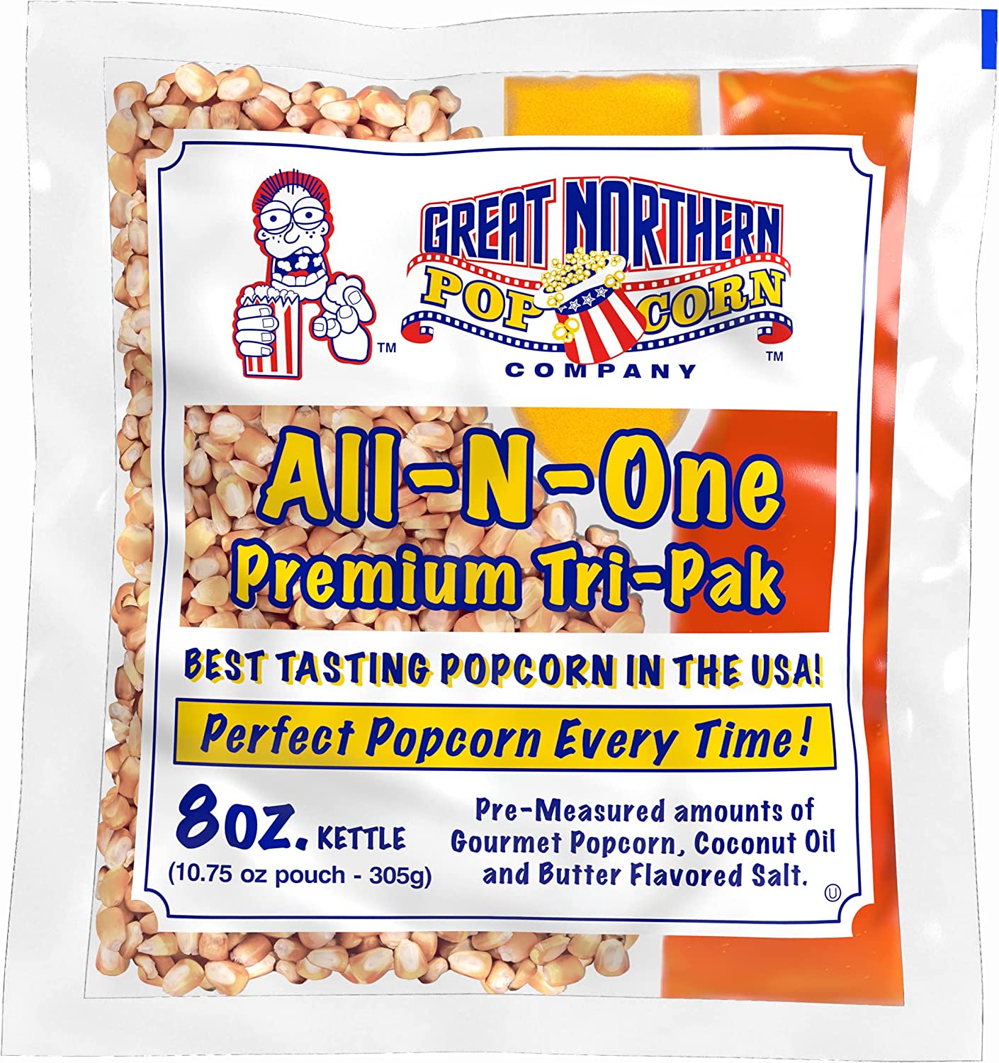 Great Northern Popcorn Company Antique Style Popcorn Popper, 8 oz Packs, Kernels, Pack of 40