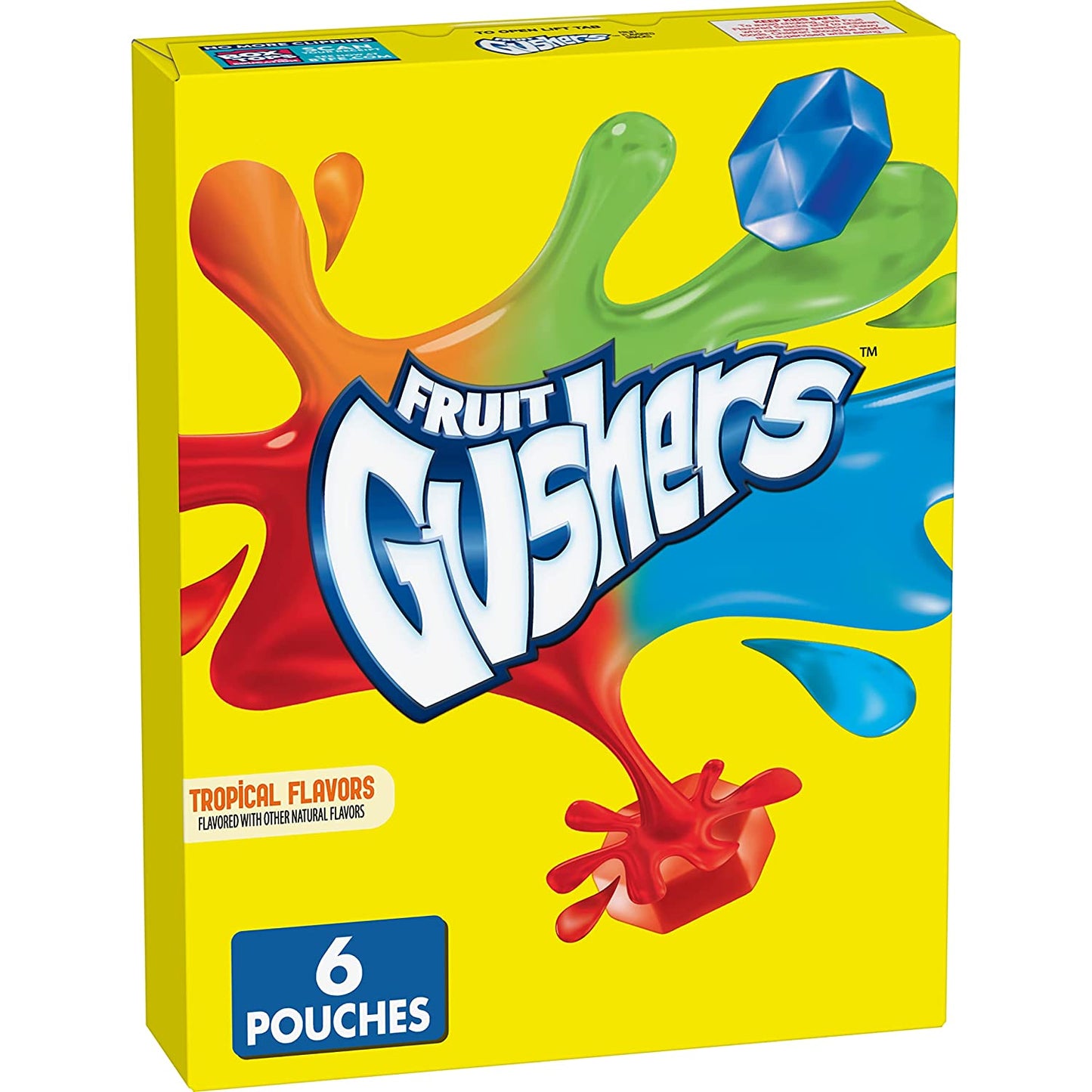 Gushers Fruit Flavored Snacks, Tropical, Gluten Free, 0.8 oz, 6 ct