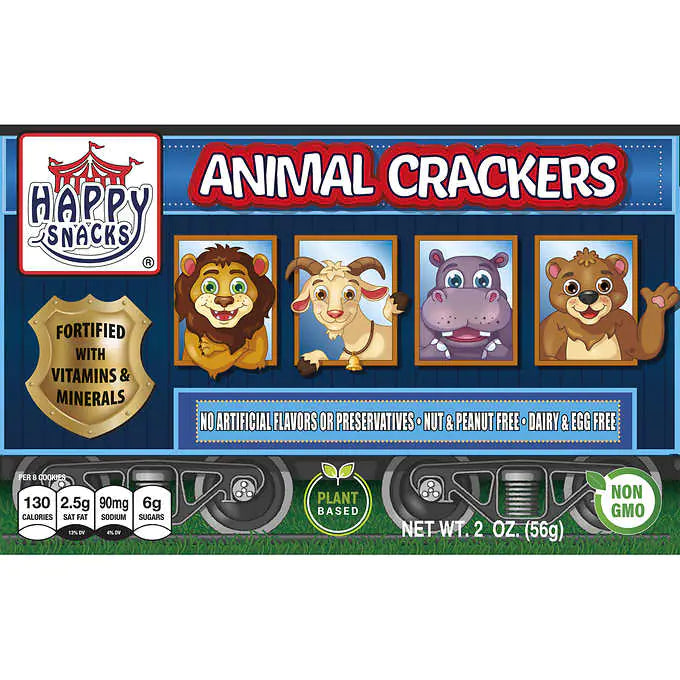 Happy Snacks Animal Crackers, 2 oz, 12-count