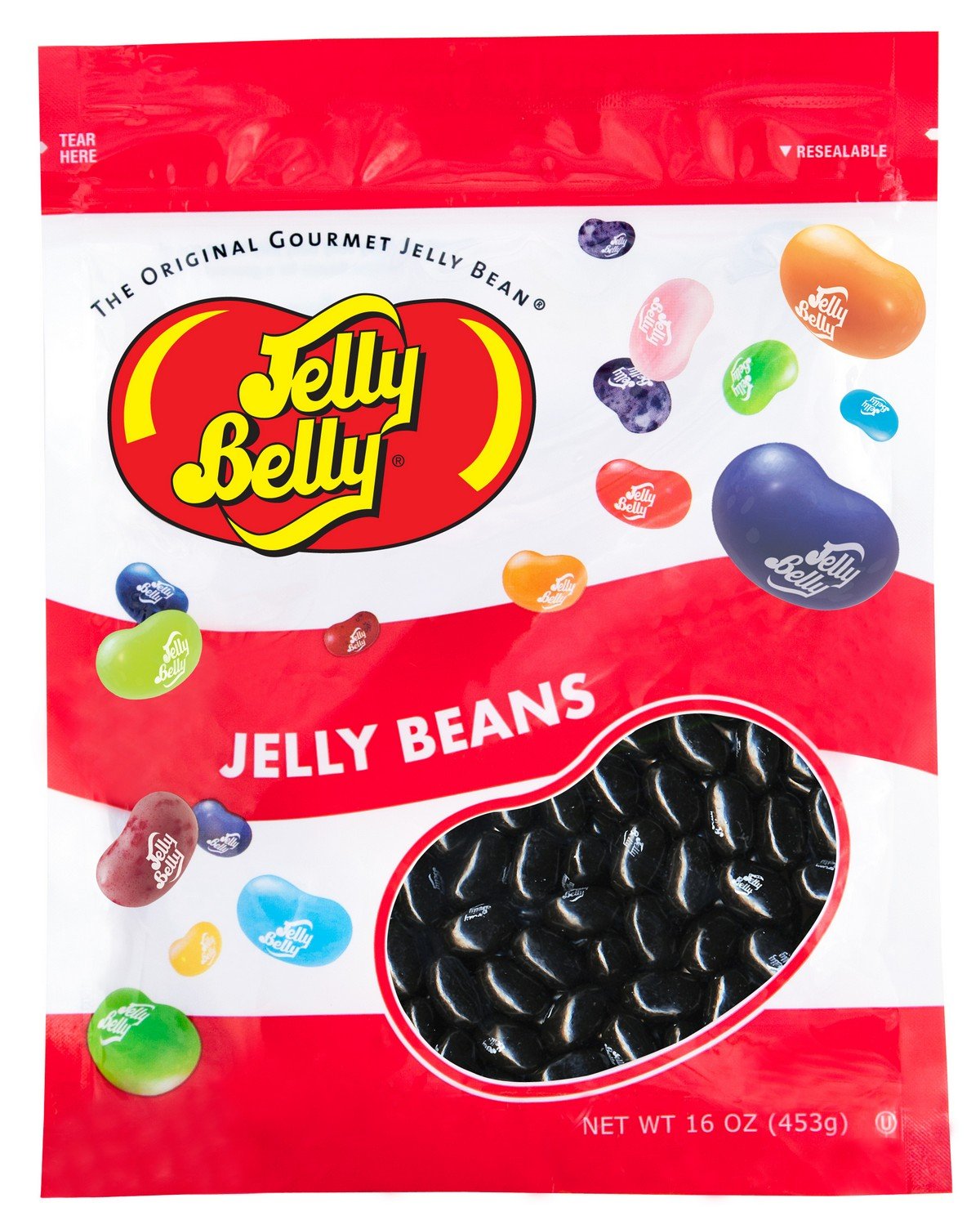 Jelly Belly Black Licorice Jelly Beans - 1 Pound (16 Ounces) Resealable Bag - Genuine, Official, Fresh & - ULTRA RARE FLAVOR