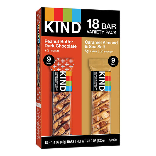 KIND Peanut Butter Dark Chocolate and Caramel Almond & Sea Salt (18 ct.)