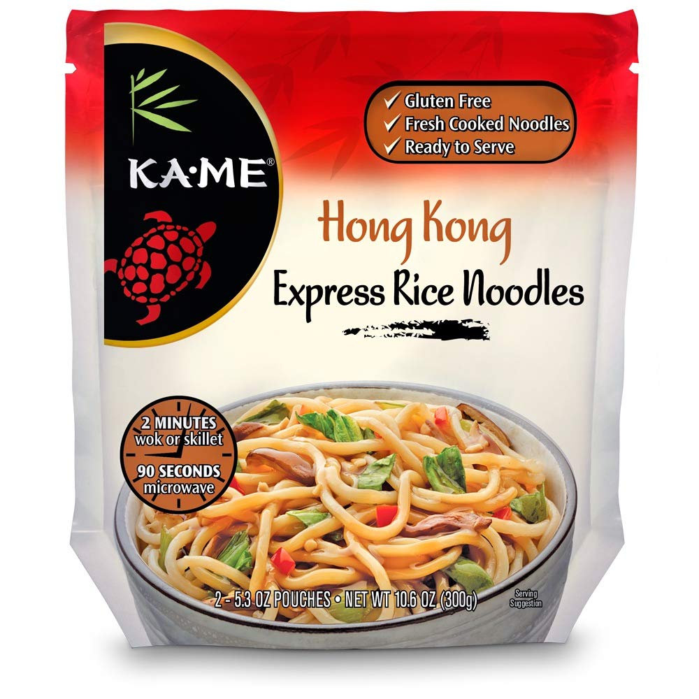 Ka-Me Gluten Free Rice Noodles - Hong Kong Express Noodles Ready To Serve (Pack of 6)