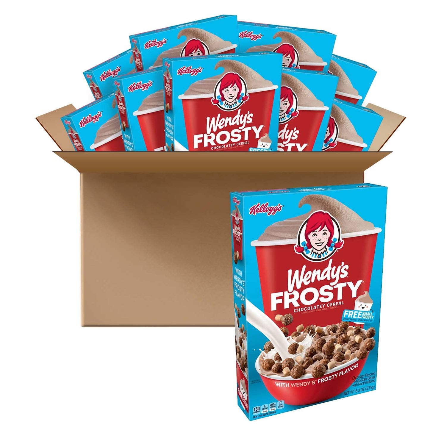 Kellogg's Wendy's Frosty Breakfast Cereal, 5.2lb Case (10 Boxes), 8.3 Ounce (Pack of 10)