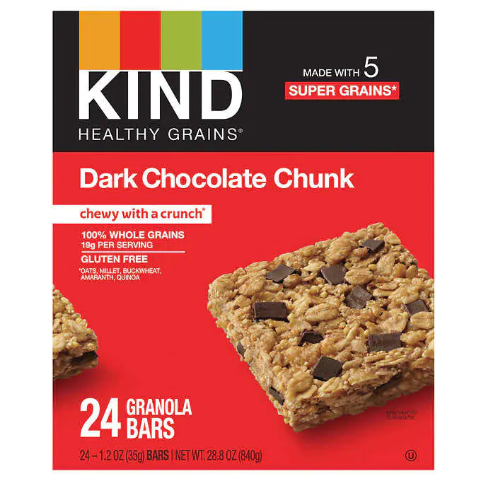 Kind Bar Healthy Grains, Dark Chocolate Chunk, 1.2 oz, 24-count