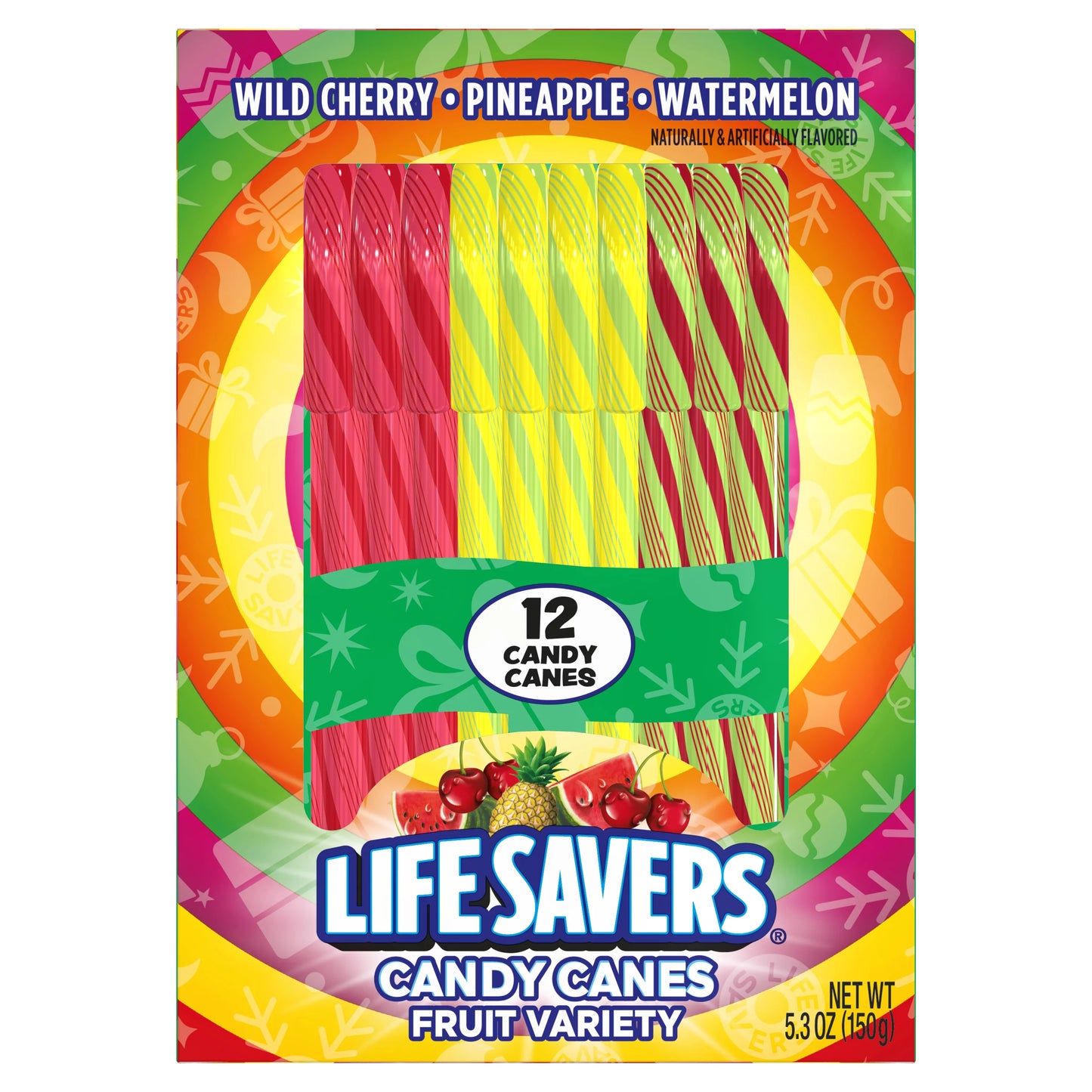 LIFE SAVERS Fruit Variety Candy Canes, 12 Count Cradle